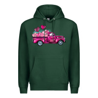 Sports Green valentine's day pink truck Premium Hoodie - BarkalooDesign