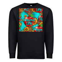 Black teacher apple seamless pattern Premium Sweatshirt - HRA Design Shop