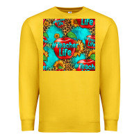 Lemon teacher apple seamless pattern Premium Sweatshirt - HRA Design Shop