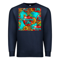 Navy teacher apple seamless pattern Premium Sweatshirt - HRA Design Shop