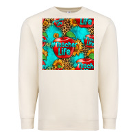 Sandshell teacher apple seamless pattern Premium Sweatshirt - HRA Design Shop