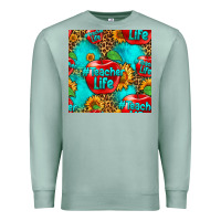Seafoam teacher apple seamless pattern Premium Sweatshirt - HRA Design Shop