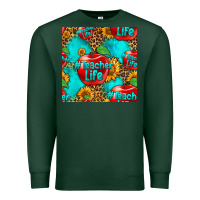 Sports Green teacher apple seamless pattern Premium Sweatshirt - HRA Design Shop