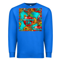 True Royal teacher apple seamless pattern Premium Sweatshirt - HRA Design Shop
