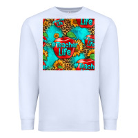 White teacher apple seamless pattern Premium Sweatshirt - HRA Design Shop