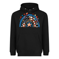 Black American rainbow 4th of july Heavyweight Hoodie - CowGirlArtShop