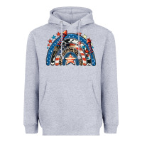 Heather Grey American rainbow 4th of july Heavyweight Hoodie - CowGirlArtShop