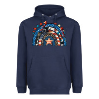Navy American rainbow 4th of july Heavyweight Hoodie - CowGirlArtShop