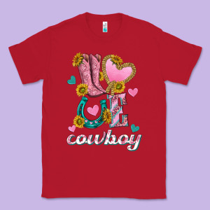Love Western Cowboy Classic Tee Designed By Texasbilliewilder