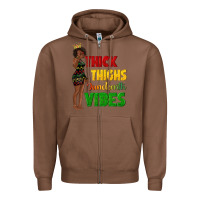 Chestnut thick thighs juneteenth vibes with afro black woma Zipper Hoodie - texasbilliewilder