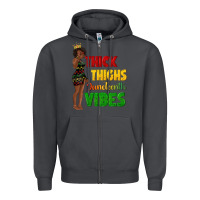 Smoke thick thighs juneteenth vibes with afro black woma Zipper Hoodie - texasbilliewilder