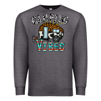 Charcoal Heather camping vibes Premium Sweatshirt - CowhideDigitalArt