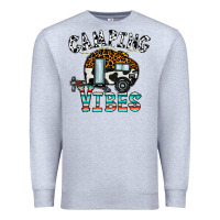 Heather Grey camping vibes Premium Sweatshirt - CowhideDigitalArt