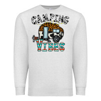 Oatmeal Heather camping vibes Premium Sweatshirt - CowhideDigitalArt