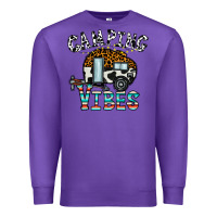 Purple camping vibes Premium Sweatshirt - CowhideDigitalArt