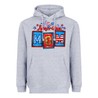 Heather Grey American mom Heavyweight Hoodie - Neo Western