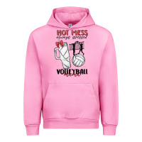Fuchsia Pink hot mess always stressed volleyball mama Urban Hoodie - MaliasSmallBusiness
