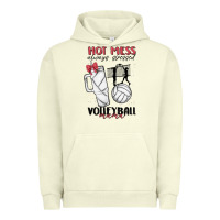 Pigment Pistachio hot mess always stressed volleyball mama Urban Hoodie - MaliasSmallBusiness