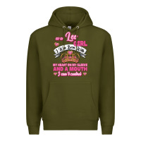 Army Green As A Leo Girl I Was Born With My Heart On My Sleeve And A Mouth Premium Hoodie - Jasminsmagicworld