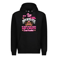 Black As A Leo Girl I Was Born With My Heart On My Sleeve And A Mouth Premium Hoodie - Jasminsmagicworld