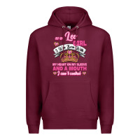 Burgundy As A Leo Girl I Was Born With My Heart On My Sleeve And A Mouth Premium Hoodie - Jasminsmagicworld