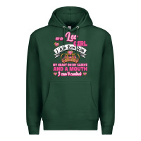 Sports Green As A Leo Girl I Was Born With My Heart On My Sleeve And A Mouth Premium Hoodie - Jasminsmagicworld