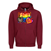 Burgundy pride hearts Zipper Hoodie - Zillion Design Studio