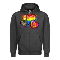 Charcoal Heather pride hearts Zipper Hoodie - Zillion Design Studio