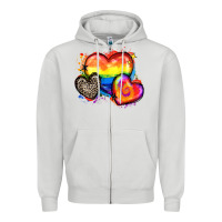 Dove Grey pride hearts Zipper Hoodie - Zillion Design Studio