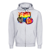 Heather Grey pride hearts Zipper Hoodie - Zillion Design Studio