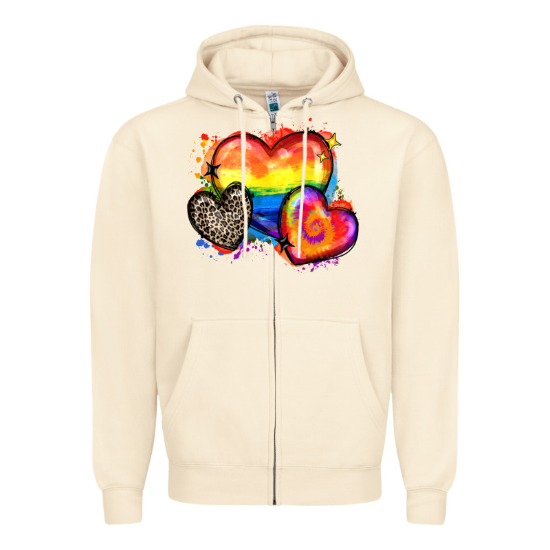 Pride Hearts Zipper Hoodie by Zillion Design Studio | Teevron