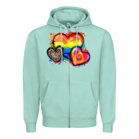 Seafoam pride hearts Zipper Hoodie - Zillion Design Studio