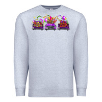 Heather Grey Mardi gras farm trucks Premium Sweatshirt - FaDigitalArtStudio