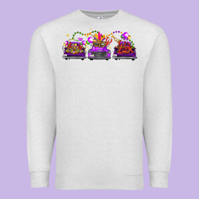 Mardi Gras Farm Trucks Premium Sweatshirt Designed By Fadigitalartstudio
