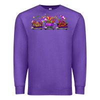 Purple Mardi gras farm trucks Premium Sweatshirt - FaDigitalArtStudio