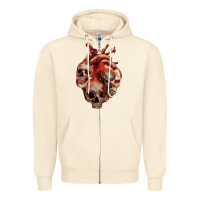 Sandshell Heart Skulls Zipper Hoodie - RanaPortraitStore