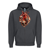 Smoke Heart Skulls Zipper Hoodie - RanaPortraitStore