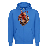 True Royal Heart Skulls Zipper Hoodie - RanaPortraitStore