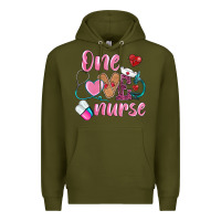 Army Green one loved nurse Premium Hoodie - BarkalooDesign