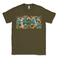 Army Green Blessed With Sunflower And Gemstone Classic Tee - RanaPortraitStore