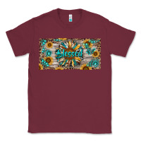 Burgundy Blessed With Sunflower And Gemstone Classic Tee - RanaPortraitStore