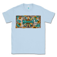Dusty Blue Blessed With Sunflower And Gemstone Classic Tee - RanaPortraitStore