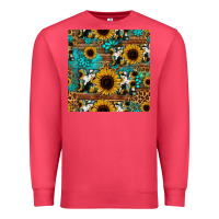 Cardinal sunflower cowhide mom seamless pattern Premium Sweatshirt - HRA Design Shop