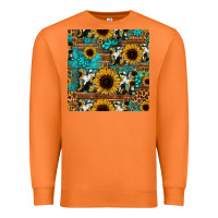 Carrot sunflower cowhide mom seamless pattern Premium Sweatshirt - HRA Design Shop