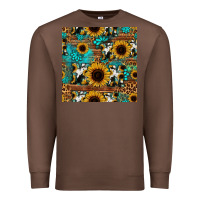 Chestnut sunflower cowhide mom seamless pattern Premium Sweatshirt - HRA Design Shop