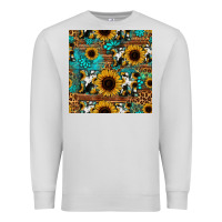 Dove Grey sunflower cowhide mom seamless pattern Premium Sweatshirt - HRA Design Shop