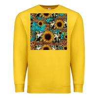 Lemon sunflower cowhide mom seamless pattern Premium Sweatshirt - HRA Design Shop