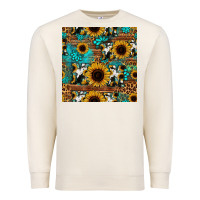 Sandshell sunflower cowhide mom seamless pattern Premium Sweatshirt - HRA Design Shop