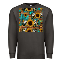 Smoke sunflower cowhide mom seamless pattern Premium Sweatshirt - HRA Design Shop