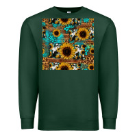 Sports Green sunflower cowhide mom seamless pattern Premium Sweatshirt - HRA Design Shop